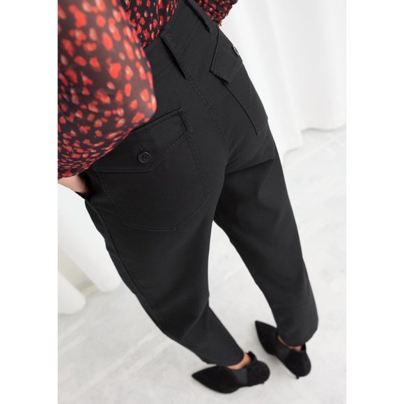 NWT & Other Stories Cropped Twill Workwear Pants - Picture 4 of 10